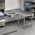 Thumbnail image #3 for John Boos Pro-Bowl L-Shaped Island Soiled Dish Table with 20 x 20 x 8 Inch Pre-Rinse Sink, Right-to-Left Operation