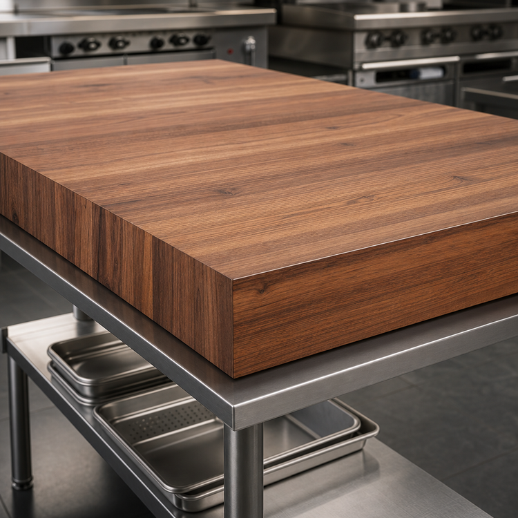 Product image #3 for John Boos Boos Block 48" x 48" American Black Walnut Edge Grain Kitchen Countertop, 2-1/4" Thick