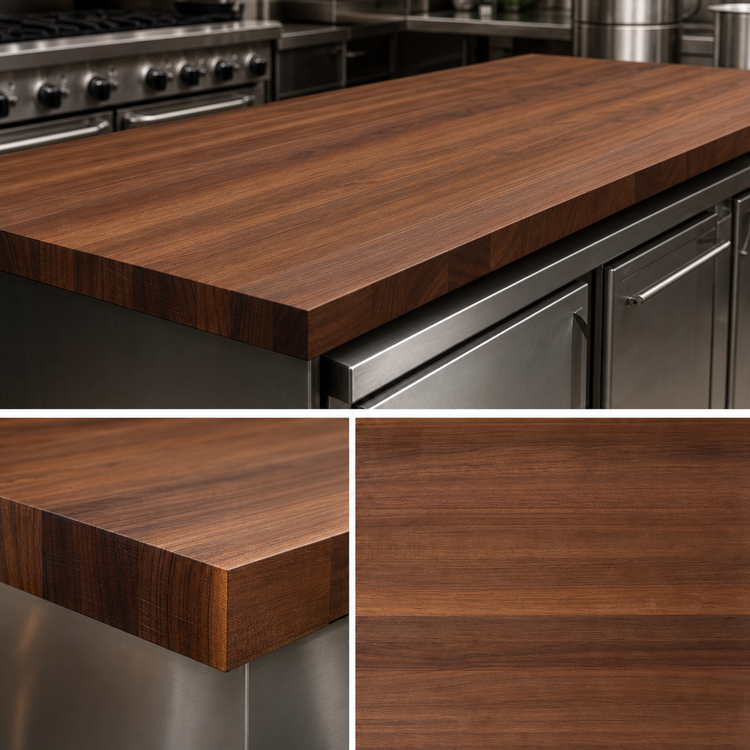 Product image #3 for Boos Block 60-Inch x 27-Inch American Black Walnut Countertop, 3-Inch Thick, Full-Length Edge Grain, Penetrating Oil Finish
