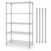 Thumbnail image #3 for Quantum Chrome Plated Stationary Wire Shelving Starter Kit, 42 x 18 x 54 Inches, 5 Shelves
