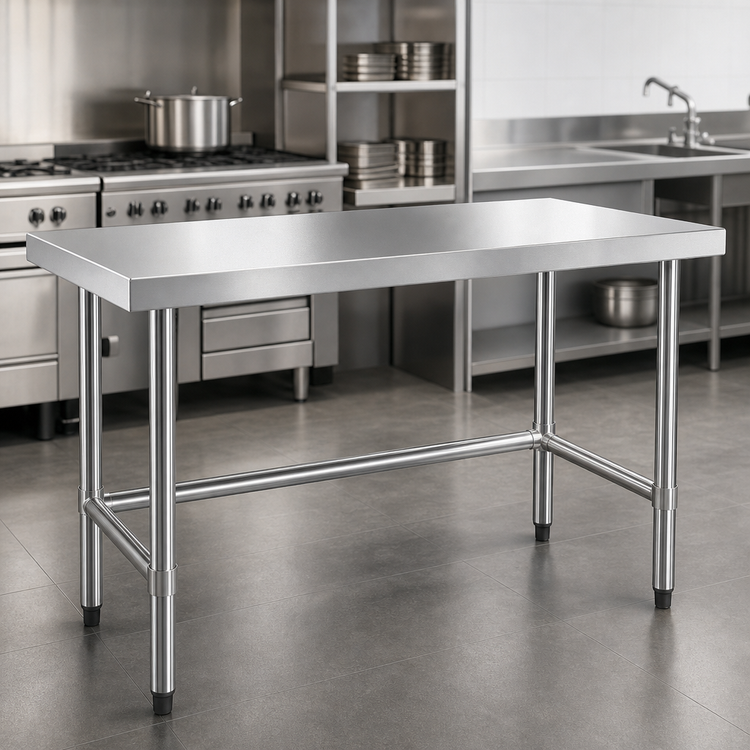 Product image #3 for 60-Inch W x 24-Inch D x 34-Inch H Open Base Stainless Steel Worktable