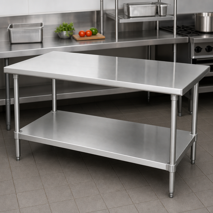 Product image #3 for Advance Tabco 54 x 30-Inch Stainless Steel Undershelf for 60 x 36-Inch Work Tables