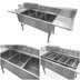 Thumbnail image #3 for John Boos Three-Compartment Stainless Steel Dishtable/Pot Sink with Dual 24-Inch Drainboards and Left-Side Dish Machine Opening