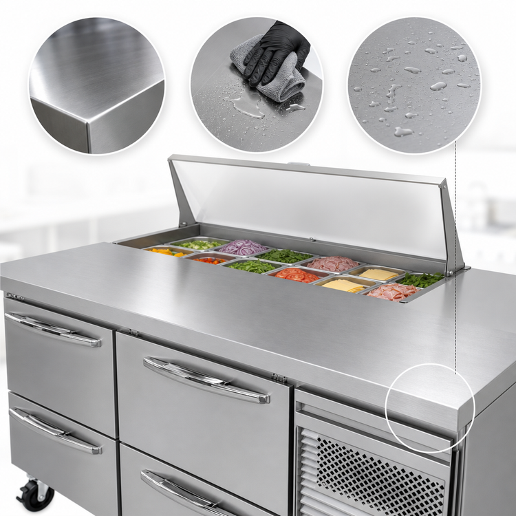 Product image #3 for Continental Refrigerator RA60N18M-D 60" Refrigerated Sandwich Prep Table with 18 Pan Capacity