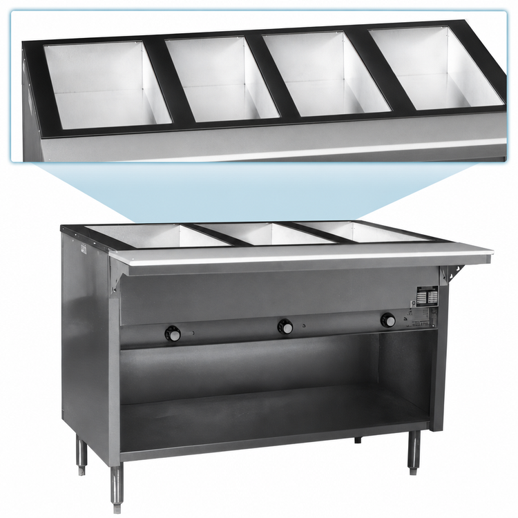 Product image #3 for Eagle Group Spec-Master Electric Hot Food Table with 4 Open Wells, Open Base, 63-1/2 Inch Wide
