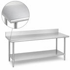 Thumbnail image #3 for Duke Manufacturing 316-3072-5R 72 x 30-Inch Stainless Steel Work Table, 16-Gauge 300 Series, 5-Inch Riser, Galvanized Undershelf