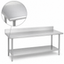 Thumbnail image #3 for Duke 72-Inch x 30-Inch 16-Gauge 300 Series Stainless Steel Work Table with 5-Inch Riser and Galvanized Undershelf