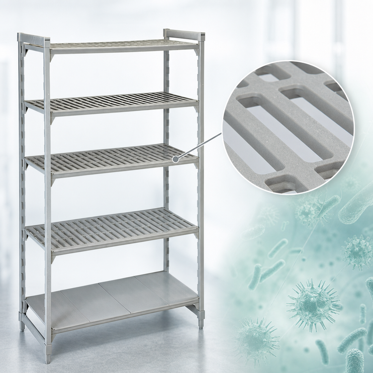 Product image #4 for Cambro Camshelving Premium 72"W x 24"D x 84"H 5-Shelf Vented and Solid Stationary Starter Unit