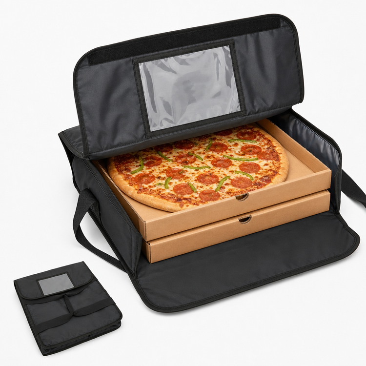 Product image #3 for Deluxe Insulated Pizza Delivery Bag for 2 16-Inch Boxes, 18 x 18 x 5 Inch, Black