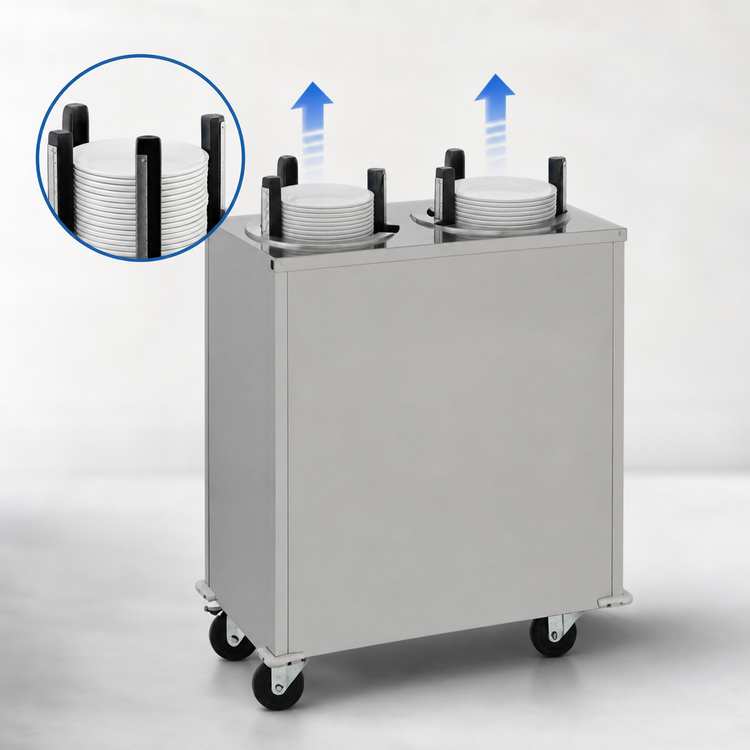 Product image #3 for Delfield Shelleymatic CAB2-650 Mobile Enclosed Two-Stack Unheated Round Plate Dispenser