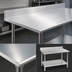 Thumbnail image #3 for Eagle Group Deluxe Series Commercial 16-Gauge 300-Series Stainless Steel Work Table with 4-1/2 Inch Backsplash and Undershelf, 120 x 30 Inches