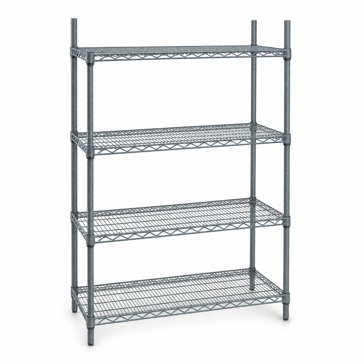 Product image #4 for Eagle Group Valu-Master Gray Epoxy Double-Mat Wire Shelving Starter Unit, 36 x 18 x 63 Inches