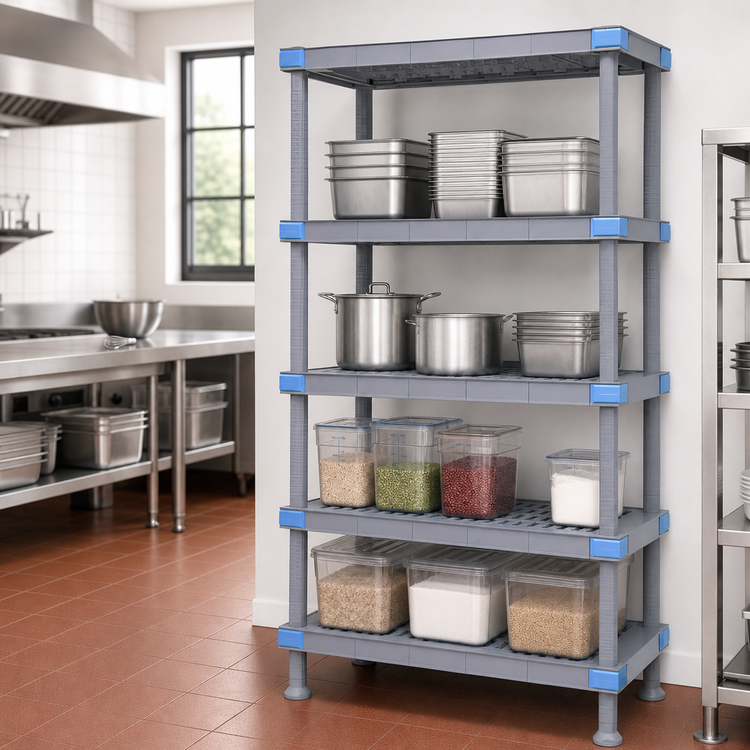 Product image #3 for Quantum Millenia 36-Inch Wide x 21-Inch Deep x 74-Inch High 5-Shelf Polymer Starter Shelving Unit