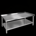 Thumbnail image #3 for John Boos 36 Inch W x 30 Inch D x 24 Inch H Stainless Steel Equipment Stand with Adjustable Undershelf and 1-1/2 Inch Up-Turn