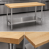 Thumbnail image #3 for Eagle Group 72 Inch x 30 Inch Wood Top Work Table with Stainless Steel Undershelf and Tubular Legs