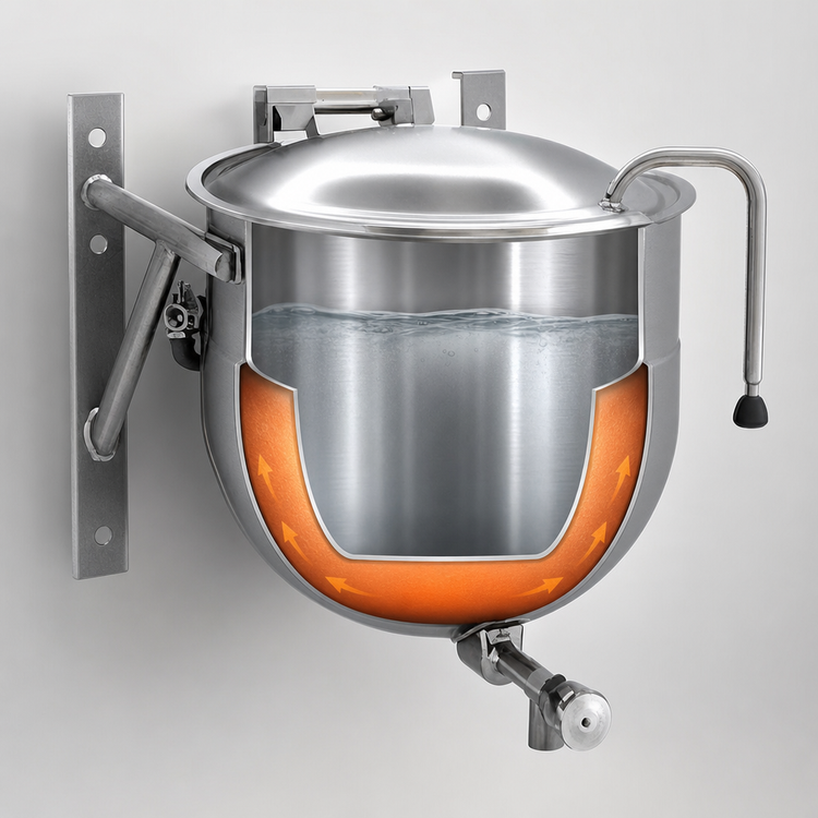 Product image #3 for Legion LTWT-10 10-Gallon Wall-Mounted 2/3 Jacketed Direct Steam Kettle