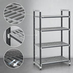 Thumbnail image #3 for Cambro Camshelving® Elements EXU244884V4480 4-Tier Stationary Vented Polymer Shelving Starter Unit, 24"D x 48"W x 84"H, Gray