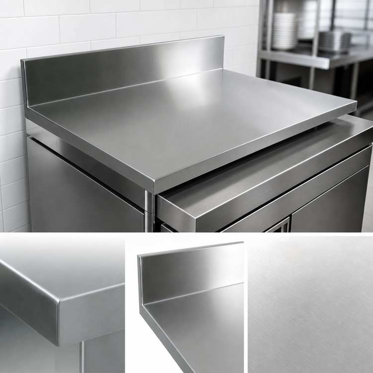 Product image #3 for John Boos Stainless Steel Countertop with 6-Inch Boxed Backsplash, 48 x 30 x 1-1/2 Inches