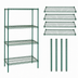 Thumbnail image #3 for Quantum Stationary Wire Shelving Starter Kit, 54 in. W x 18 in. D x 74 in. H, Green Epoxy Antimicrobial Finish, 600 to 800 lb. Capacity