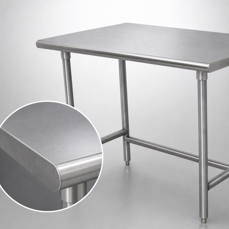 Product image #3 for Advance Tabco 60 Inch W x 36 Inch D 14-Gauge 304 Stainless Steel Flat Top Work Table with Galvanized Open Base