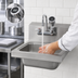 Thumbnail image #3 for BK Resources Wall-Mounted Hand Sink with Sanitimer Handwashing Timer and Faucet, 14 x 10 x 5 Bowl, 304 Stainless Steel