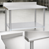 Thumbnail image #3 for Deluxe Series 48 x 36 Inch 16-Gauge 300 Series Stainless Steel Work Table with 4-1/2 Inch Backsplash and Undershelf
