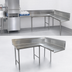 Thumbnail image #3 for Advance Tabco Korner Clean 12-Foot (143-Inch) L-Shaped Right Dish Table, 14 Gauge 304 Stainless Steel
