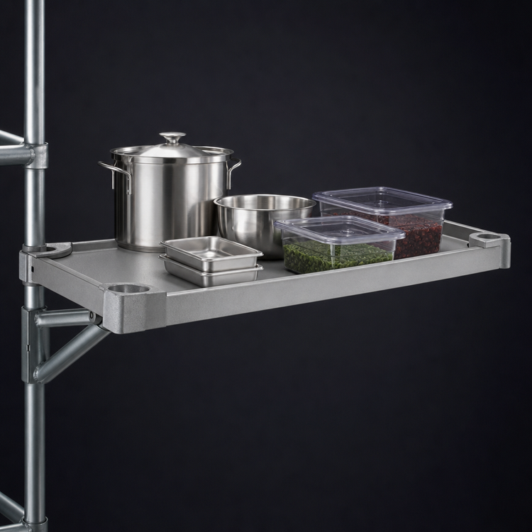 Product image #4 for Quik-Set 48-Inch x 18-Inch Solid Flat Shelf with Marine Edge, Gray Epoxy Finish
