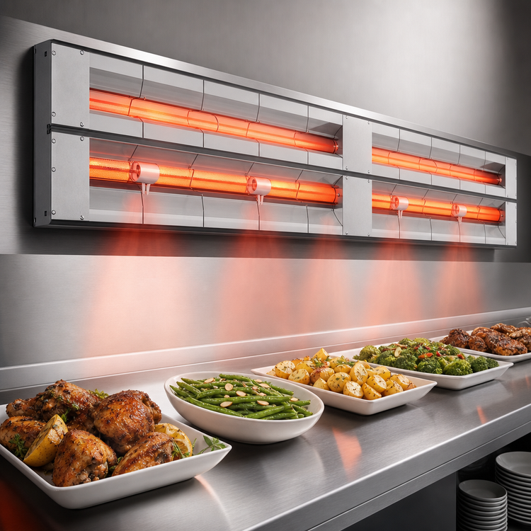 Product image #3 for Hatco Glo-Ray Max Watt 120-Inch Unlighted Dual Infrared Strip Heater, Aluminum