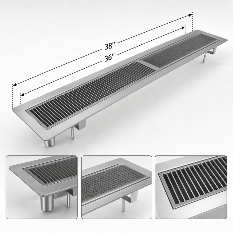 Product image #3 for BK Resources 36-Inch Urn Trough with Drip Plate, T-304 Stainless Steel