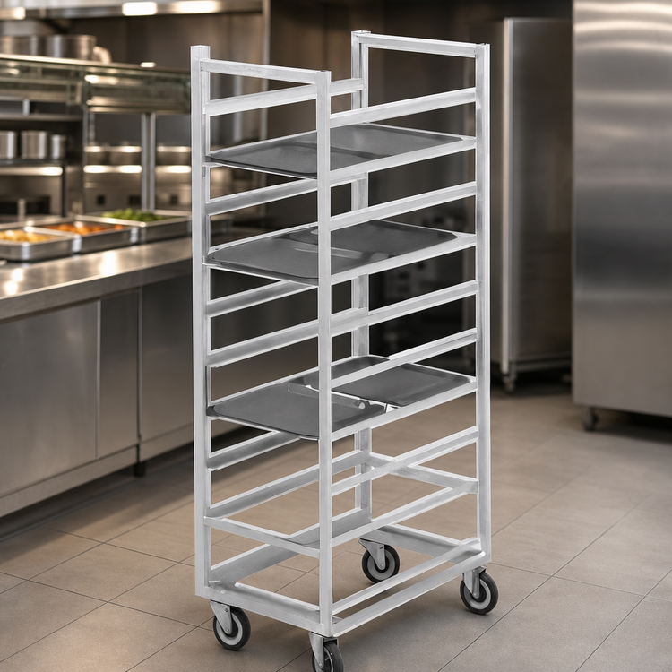 Product image #3 for Channel 446S Stainless Steel Single-Section Cafeteria Tray Rack, End-Load, 30-Tray Capacity for 15 x 20 Trays
