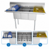 Thumbnail image #3 for KoolMore 60 Inch Commercial 3-Compartment Stainless Steel Sink with Dual Drainboards and Backsplash