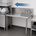 Thumbnail image #3 for John Boos E-Series Clean Straight Stainless Steel Dish Table, 36 x 30 Inches, 10-Inch Backsplash, Right-to-Left Operation