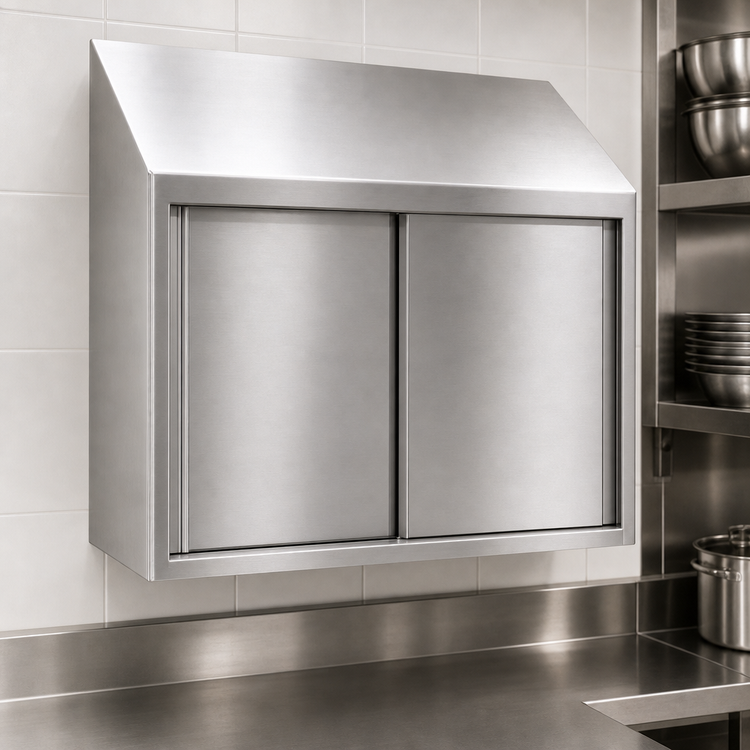 Product image #3 for Eagle Group 42-Inch Wall-Mounted Stainless Steel Cabinet with Sliding Doors