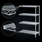 Thumbnail image #3 for Eagle Group A4-74-2130C 4-Tier Add-On Wire Shelving Unit, 30 x 21 x 74 Inches, Chrome-Plated Finish