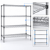 Thumbnail image #3 for Add-A-Shelf 4-Tier Stationary Wire Shelving Starter Unit, 48W x 21D x 63H, Chrome Finish