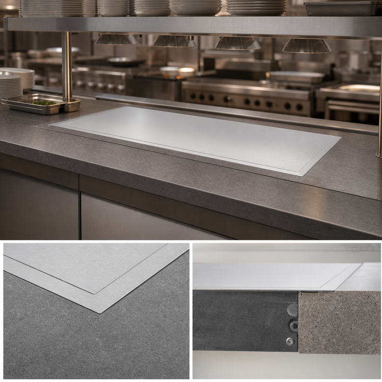 Product image #3 for Vollrath FC-4HS-72120-SSF 74-Inch Flush Mount Drop-In Heated Shelf with Dual Warming Zones