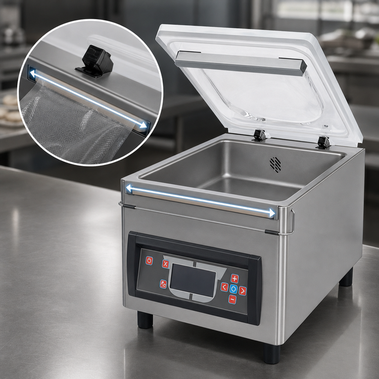 Product image #3 for Trento Turbovac TS20 Countertop Chamber Vacuum Packaging Machine, 11-Inch Seal Length, 4 m³ Busch Pump