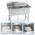 Thumbnail image #3 for BK Resources 3-Compartment Stainless Steel Sink with 10-Inch Backsplash, 53-1/8 Inch Wide