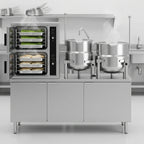 Thumbnail image #2 for Crown ECX-10-6-10 Electric Two Compartment Convection Steamer and Kettle with 6-Gallon and 10-Gallon Kettles