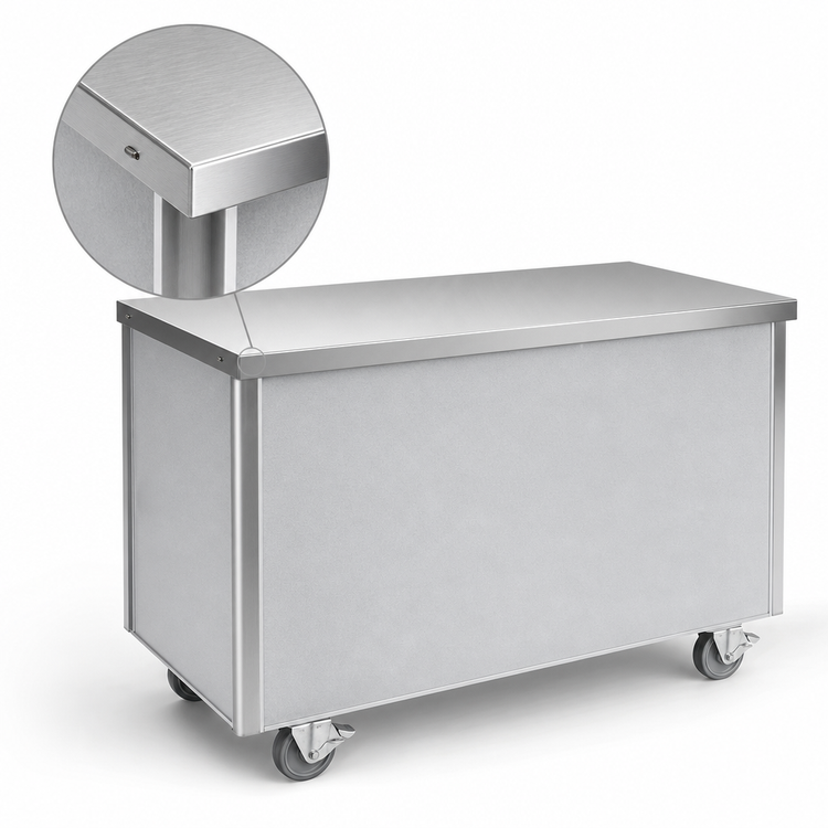Product image #3 for Randell RAN ST-7 86-Inch Mobile Modular Utility Worktop Serving Station with Enclosed Laminate Base and 16-Gauge Stainless Steel Top