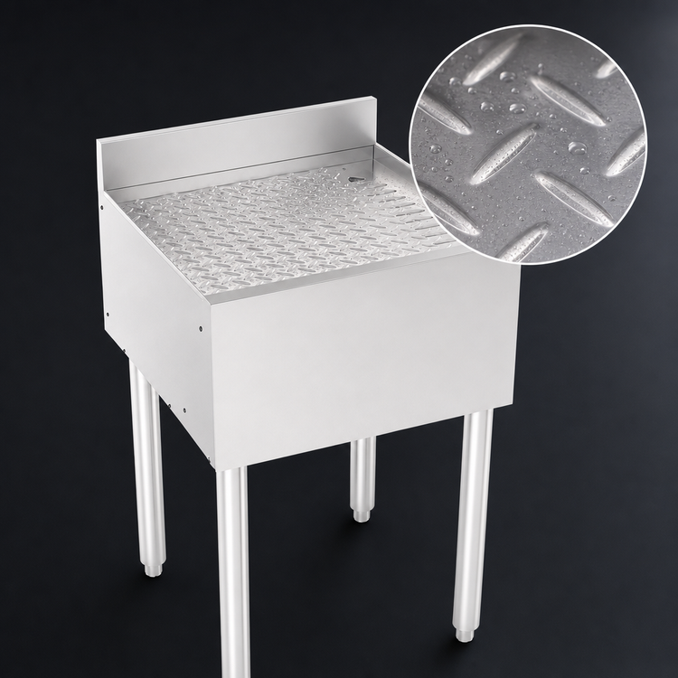 Product image #3 for Krowne Silver Series 18-Inch Freestanding Underbar Stainless Steel Drainboard