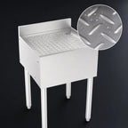 Thumbnail image #3 for Krowne Silver Series 18-GS18 18-Inch Freestanding Underbar Stainless Steel Drainboard, Embossed Top, 3-Inch Backsplash, 1-Inch Drain