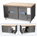 Thumbnail image #3 for BK Resources Dual Access Hard Maple Chef Table with Sliding Door Cabinet Base, 60 x 36 Inches