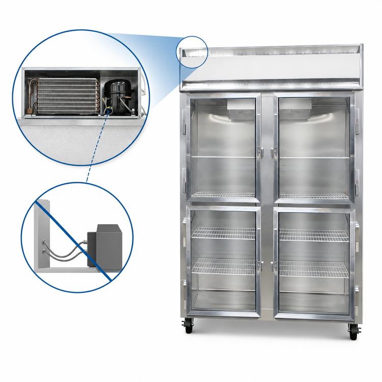 Product image #3 for Continental Refrigerator 2FSNSSGDHD Two-Section Shallow Depth Glass Half-Door Display Freezer