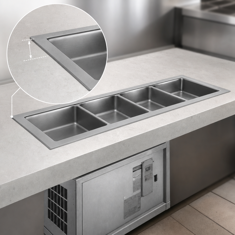 Product image #3 for Atlas Metal RMX-5 5-Pan Cold Food Drop-In Unit with Remote Refrigeration