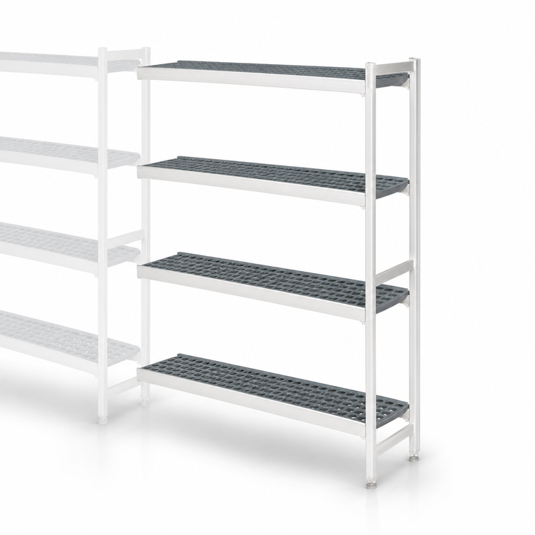 Product image #3 for Fermostock 4-Tier Polymer Shelving Unit Expansion Kit, 66-Inch H x 47-Inch W x 14-Inch D