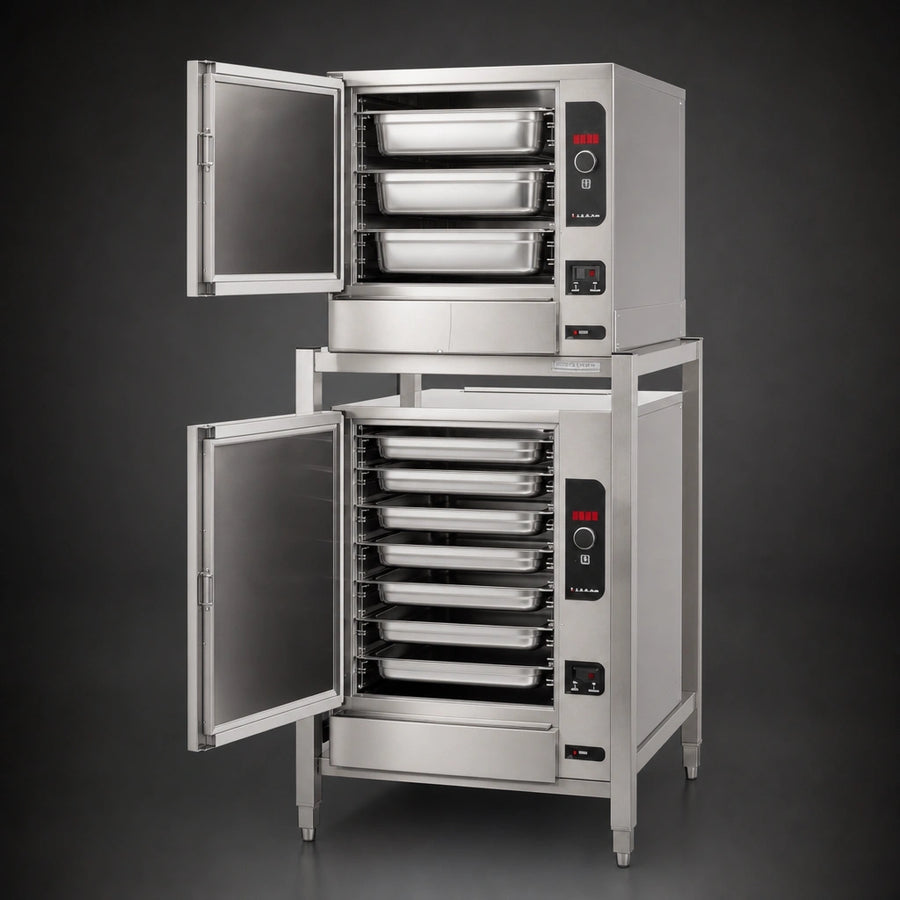 Double-Stacked 3 & 6 Pan Capacity