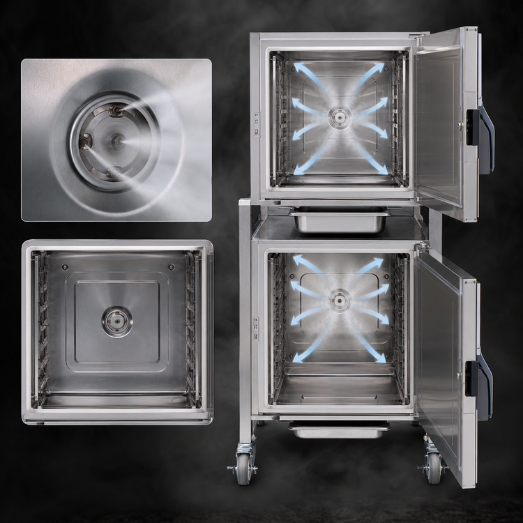 Product image #3 for AccuTemp Evolution Two-Compartment Connectionless Boilerless Convection Steamer, 3-Pan Top / 6-Pan Bottom, Electric, 208V