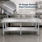 Thumbnail image #3 for Koolmore EQT-163072 72" x 30" 16-Gauge Stainless Steel Equipment Stand with Adjustable Galvanized Undershelf